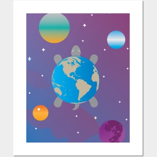 Turtle Earth Solar System Posters and Art